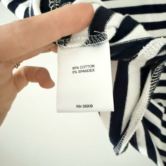 NWT Gibson * Latimer Cotton Blend Sleeveless Top in Navy & White Stripe - Size S - Picture 5 of 5